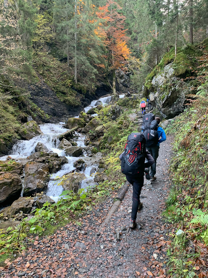 Wanderer am Bach