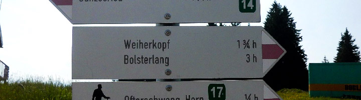 Wegweiser zum Weiherkopf